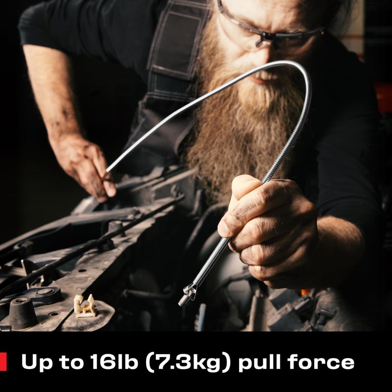 NoCry مجموعة أدوات التقاط NoCry المتميزة - تشمل جهاز التقاط مرن بطول 36 بوصة وعصا التقاط مغناطيسية قابلة للتمديد بقوة سحب 16 رطل - طلاء زنك مضاد للصدأ - Image 3